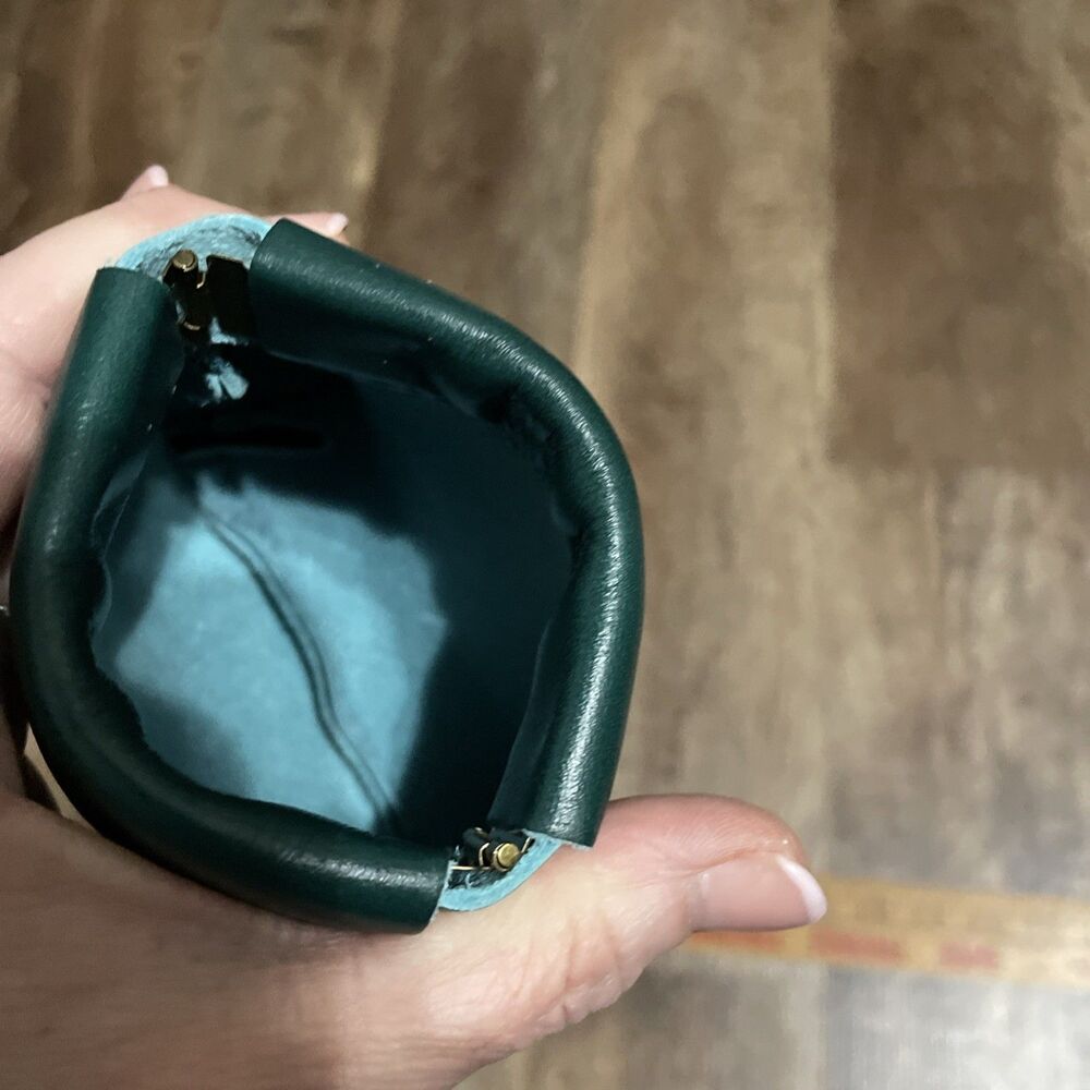 Portland Leather Goods Leather Penny Pouch Dark Teal Green Leather - Picture 7 of 9